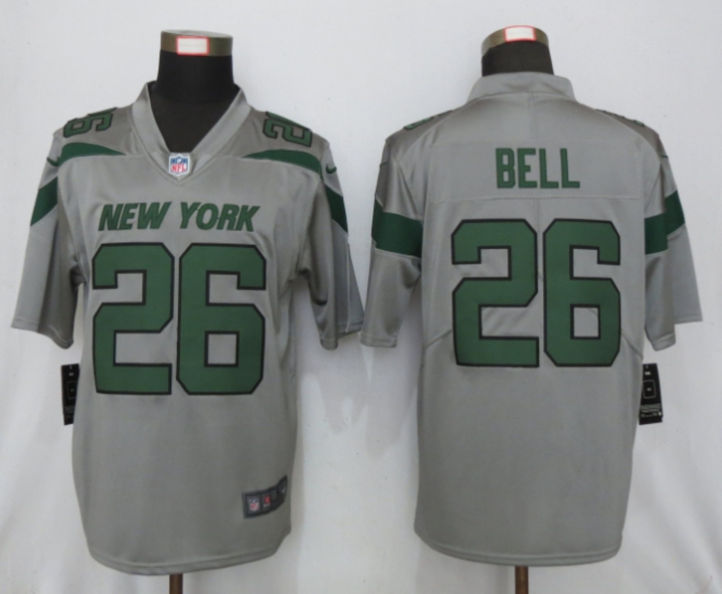 Men New York Jets #26 Bell 2019 Vapor Untouchable Nike Gray Inverted Legend NFL Jerseys->oakland raiders->NFL Jersey